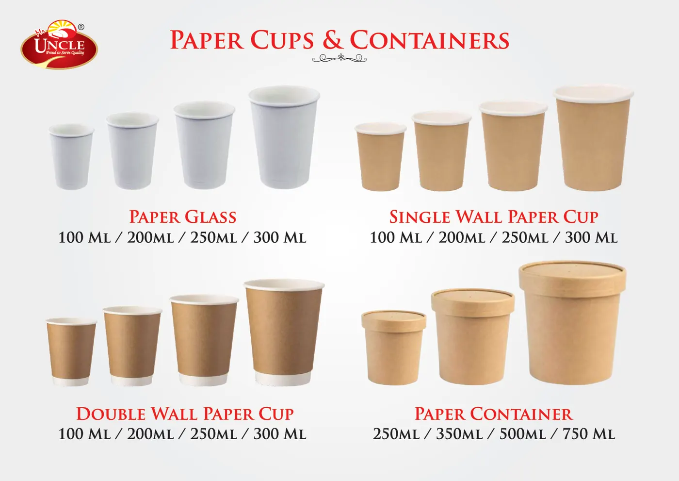 Catalogue page 62: Paper Cups & Containers