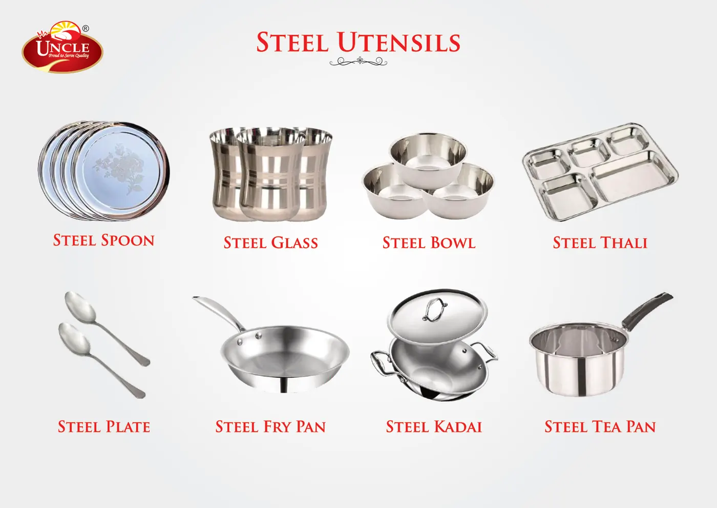 Catalogue page 68: Steel Utensils